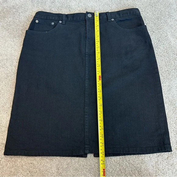 LRL Ralph Lauren Jeans Co black denim jean pencil skirt Sz 12 - Picture 4 of 10